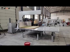 Four Guide Wheels Vertical Knife Sponge Cutting Machine With Hand Moving Aluminum Worktable High Cut