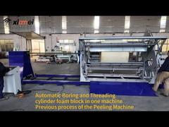 Automatic boring threading in one Peeling the cylinder foam block previous process machine