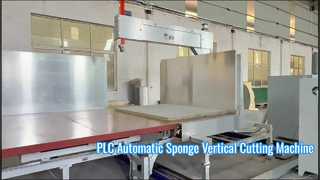 Sponge Strip Block Automatic PLC Vertical Cutting with a rotating worktable and double bevel knife