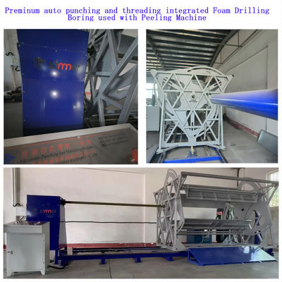 C518 Punching round foam Piercing Integrated in one Foam Drilling Machine set of Peeling machine