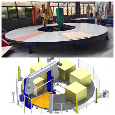 CE Horizontal rotation 360 slicing Foam Cutting Machine Foam Continuous carousel round work table Cutting Machine