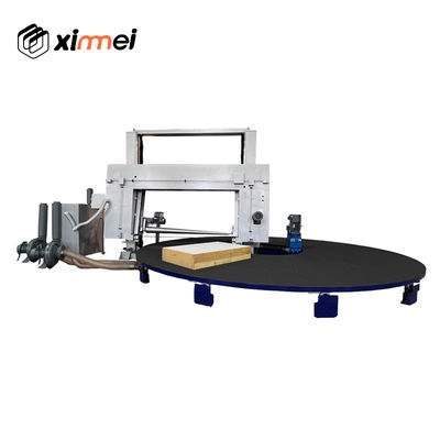 C-618 For hard sponge cutting Anti-Skid Platform Carousel horizontal band knife with Air Absorption for High cutting tolerance Cutting PU Foam blocks Cutting Machine with Pressure Roller