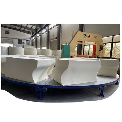 Carousel Continuous Rotation Round Anti-slip Worktable For One-time Cutting Five Foam Blocks Horizontal Splitting PU Cutting Machine(with Air Suction)