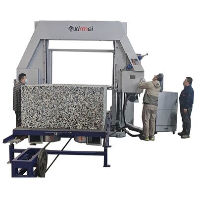 High-Precision One-Person Operated Semi-Automatic Digital Control Sponge Foam Horizontal Cutting Machine — Rebonded foam block Horizontal Splitting PLC Servo System Solution